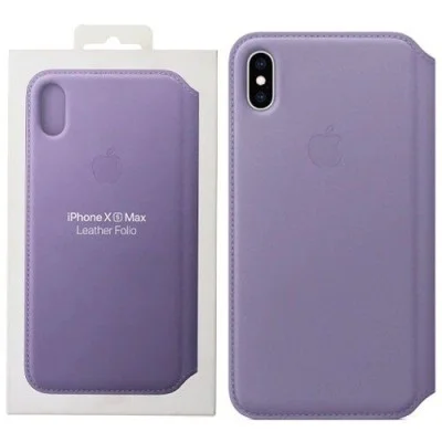 Apple Iphone Xs Max Leather Folio Case - Purple (Lilac)